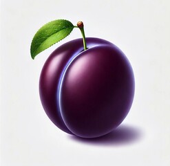 plum on white background, isolated