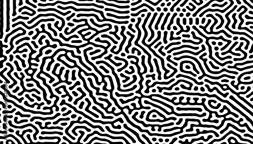 Aufkleber black and white abstract turing pattern for wild background and design element. fully editable vecto