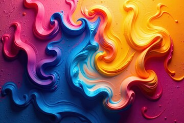 Obraz premium Abstract swirling paint textures, vibrant colors, variety, artwork, pattern