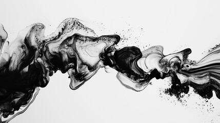 Monochrome Abstract Ink Texture with Expressive Splash Patterns