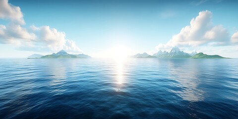 Tropical Islands Sunrise Ocean.