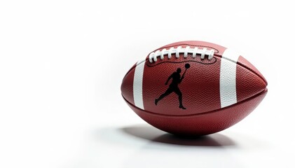 American football, laces visible, against pure white backdrop, gridiron, equipment, football