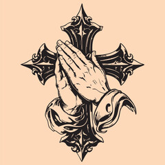 black and white tattoo design of Jesus Christ cross