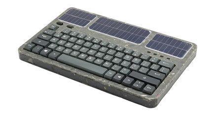 Modern Solar-Powered Keyboard in Sleek Design with Dual Solar Panels for Energy Efficiency and Eco-Friendly Technology Use in Everyday Computing