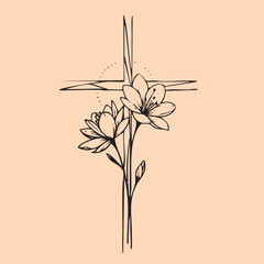 black and white tattoo design of Jesus Christ cross