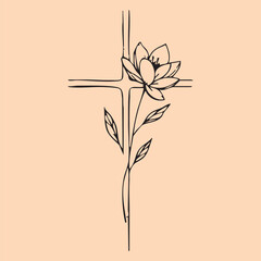 black and white tattoo design of Jesus Christ cross