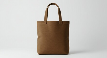 Brown totebag with clear white background