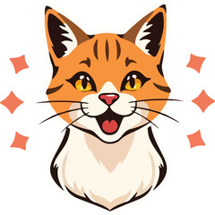 Design a logo for the cat, cat features, cute, lively, vector