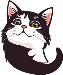 Design a logo for the cat, cat features, cute, lively, vector