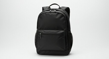 Fototapeta premium Black backpack with clear white background