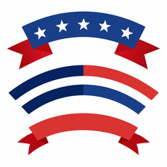 Elegant 4th of July curved banners and ribbons vector, perfect for American holiday decorations and promotional materials.