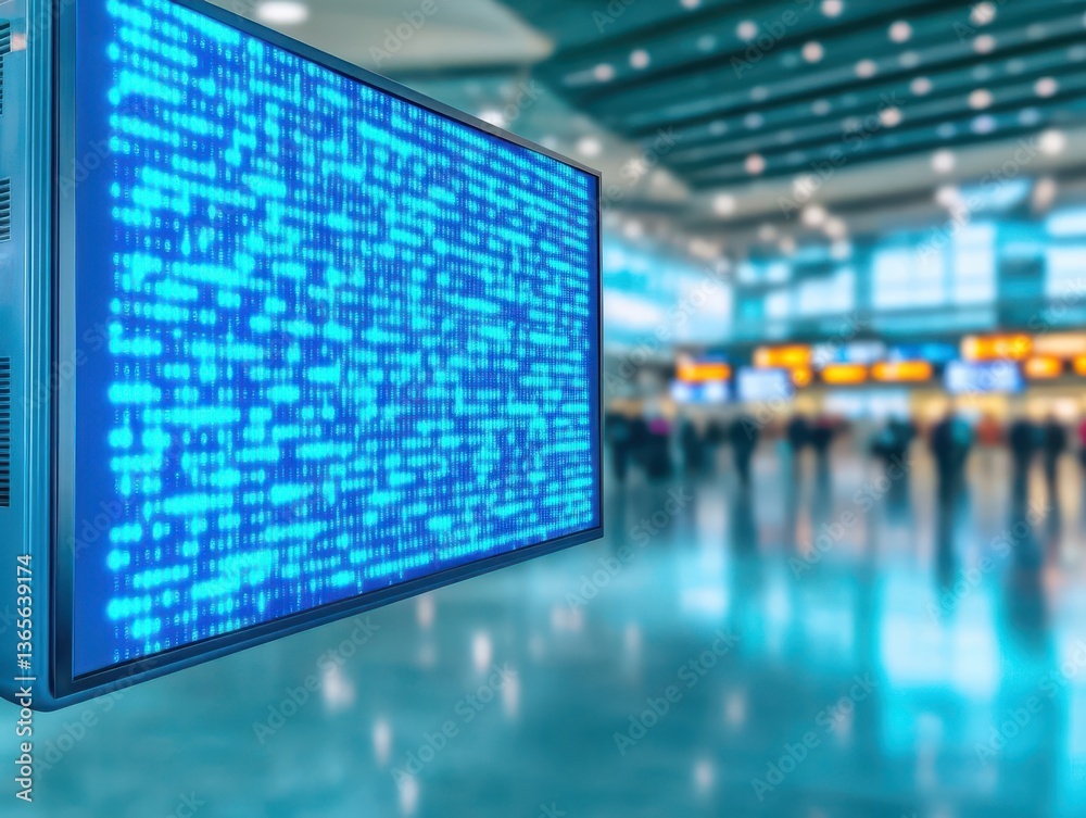 Fototapete Large Digital Display Featuring Multiple Numeric Values in a Modern Setting Highlighting Technology and Information in a Dynamic and Engaging Environment