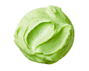 A smooth, vibrant green paste, showcasing a creamy texture with a subtle sheen.