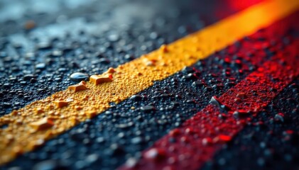 Close up of a textured surface showing a repetitive racing stripe motif , floor, material, surface texture