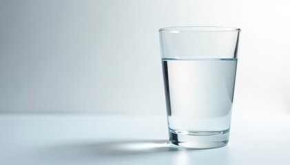 Close-up of empty glass of water, white backdrop, lifestyle, glass
