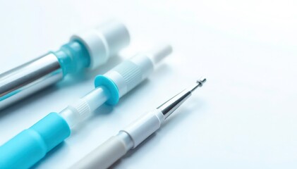 Close-up of veterinary instruments, sterile and clean, isolated on white , equipment, medical setting, isolated background