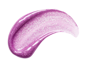 A shimmering, vibrant purple gel with a glossy finish, featuring a mix of glittering and smooth textures.