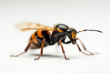 Close-up of single insect on pure white background, minimalist, insect