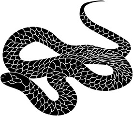 black snake sketch on white background
