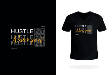 Hustle Hit Never Quit gym motivation t-shirt print