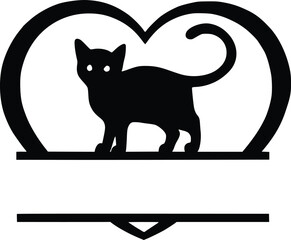 Obraz premium Cat In Heart SVG, Cats Valentine's Day