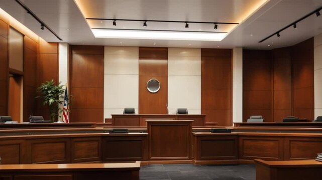 Interior of a modern court room