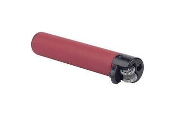plastic lighter, round shape, isolated from the background