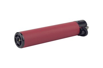 plastic lighter, round shape, isolated from the background