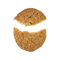 round peanut cookie isolated from background