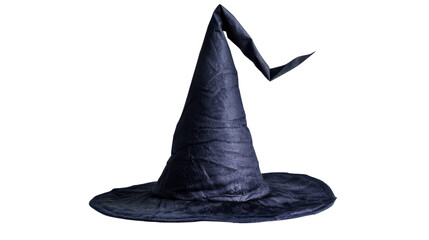 Pointy witch hat isolated on transparent background for halloween party costume