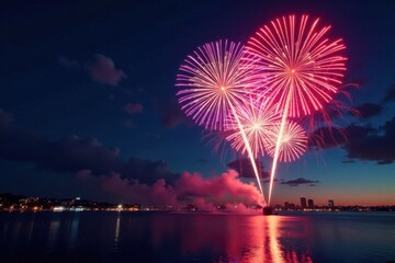 Fireworks and New Year Celebrations with QR Code, fireworks display, outdoor fireworks