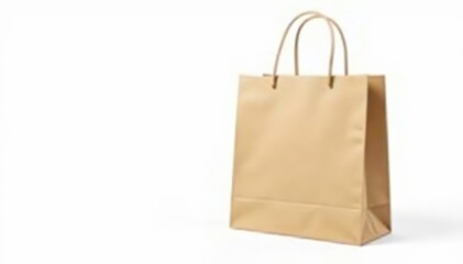 Empty brown paper shopping bag, isolated on white background, object, image