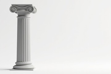 Obraz premium Elegant Roman column against stark white backdrop, shadow, temple