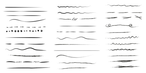 Grunge lines. Hand drawn. Lines for emphasizing, highlighting.	