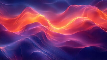 Obraz premium Vibrant Abstract Waves of Color in Soft Flowing Motion