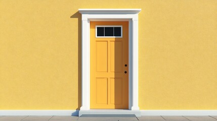 Vibrant Yellow Doorway on Sunny Yellow Wall