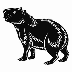 capybara silhouette black vector
