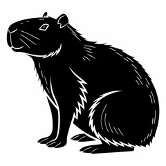 capybara silhouette black vector