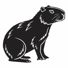 capybara silhouette black vector