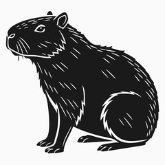 capybara silhouette black vector