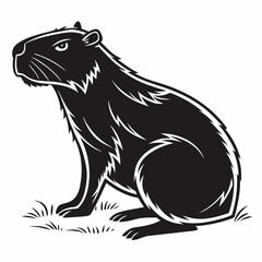 capybara silhouette black vector