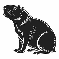 capybara silhouette black vector