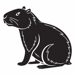 capybara silhouette black vector