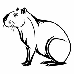 capybara silhouette black vector