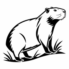 capybara silhouette black vector