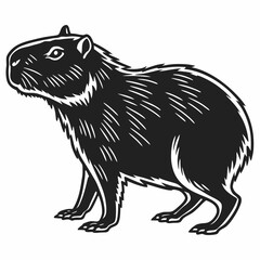 capybara silhouette black vector