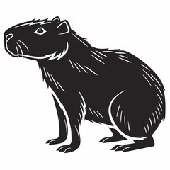 capybara silhouette black vector
