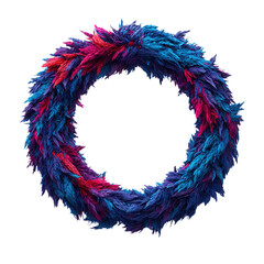 songkran festival, Colorful wreath made of vibrant leaves on a dark background.