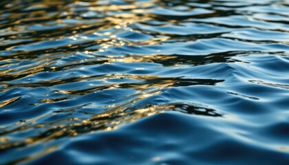 Generate a serene water texture showcasing gentle ripples and reflections under soft light.