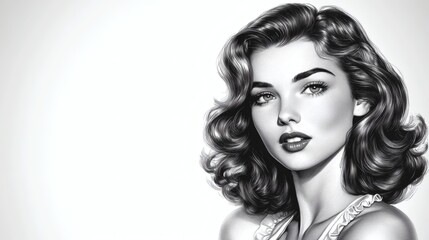 Fototapeta premium A captivating portrait of a woman with a vintage style and elegant features